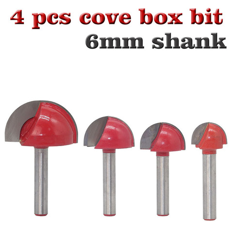 4pc 6mm Shank CNC tools solid carbide round nose Bits Round Nose Cove Core Box Router Bit Shaker Cutter Tools For Woodworking ► Photo 1/6