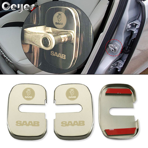 Ceyes Door Lock Covers Accessories Car Styling Case For Saab 9000 900 428 03-10 9-3 9-5 93 95 2003 2012 Auto Protection Stickers ► Photo 1/6