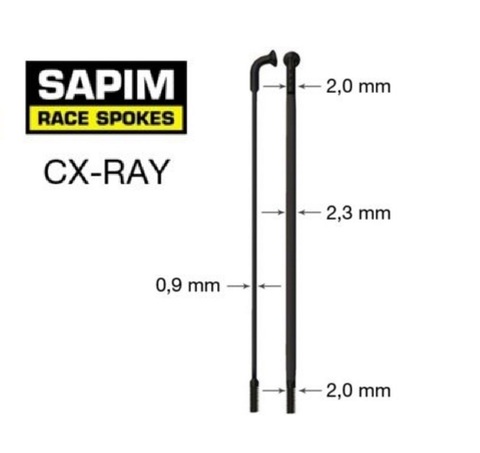 Sapim Cx-ray aero spoke , 4.3g/pcs , made in Belgium,top grade the best bike spokes,MOQ 12pcs black color only ► Photo 1/1