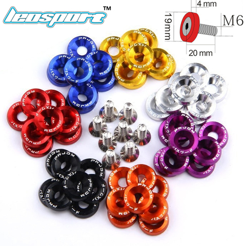 Leosport-10 Pcs/Pack JDM Style Aluminum Fender Washers and Bolt for Honda Civic Integra RSX EK EG DC ► Photo 1/4