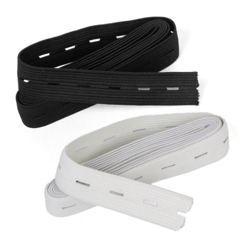 5M/10M Sewing Knit Buttonhole Flat Elastic Bands 20mm White and Black  AA7639 ► Photo 1/5