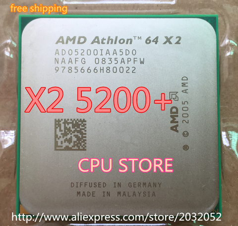 AMD Athlon 64 X2 5200+  5200 2.7Ghz 1MB Cache AM2 socket 940 pin Dual core Desktop CPU processor Free Shipping ► Photo 1/1