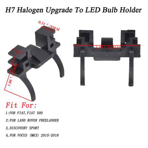 H7 LED Bulb Headlight Adapters Holder Focus MK3 Land Rover Discovery Fiat  500
