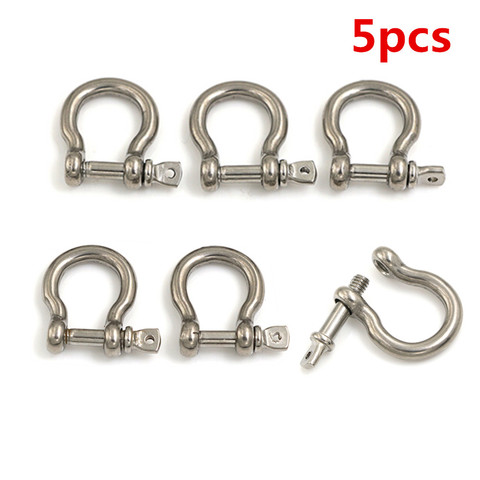 5Pcs M4 Silver 304 Stainless Steel Rustproof Screw Pin Anchor Bow Shackle Clevis European Style ► Photo 1/6