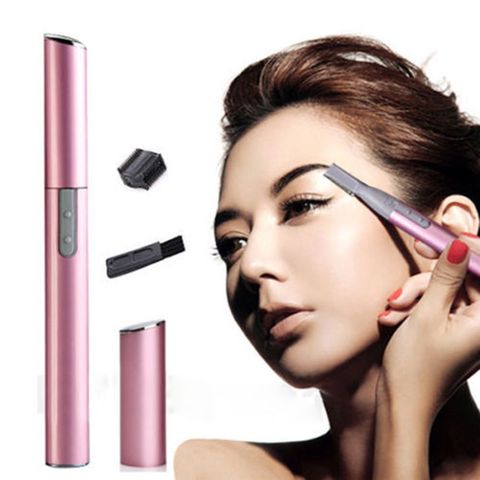 Pink color and black Practical Electric Face Eyebrow Scissors Hair Trimmer Mini Portable Women Body Shaver Remover Blade Razor ► Photo 1/6