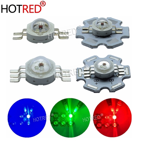 10-100PCS 3W RGB Red Green Blue White 4 6pin LED Dioded Blub Chip Light Lamp Part with 20mm Star For Foodlight Spotlight ► Photo 1/6