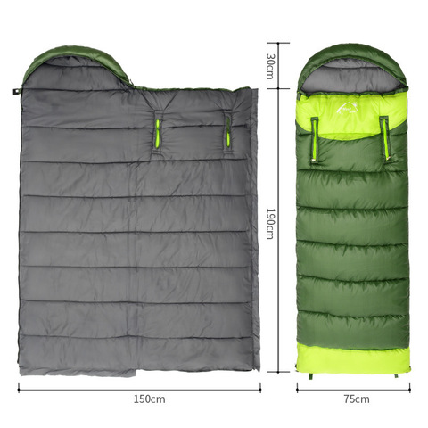 2022 Envelope Sleeping Bag 3 Season Hollow Cotton Splicing Sleeping Bags Outdoor Thermal Camping Travel Sleeping Bag 1.35/1.65kg ► Photo 1/5