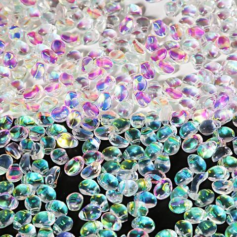 50pcs/lot 6x8mm Multicolor Crystal Flower Lampwork Beads Czech Glass Beads For Jewelry Making DIY Accessories ► Photo 1/6
