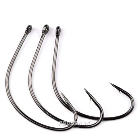 10pcs Single hook with barbed Crankhook Barbed fishhook Fishing Hooks Crank High-Carbon Steel Jig Barbed jigging ► Photo 1/3