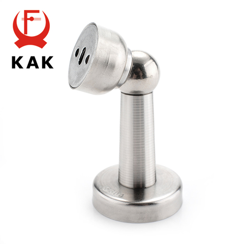 KAK Thicknessed Stainless Steel Magnetic Sliver Door Stop Stopper Holder Catch Floor Fitting With Screw For Family Home Hardware ► Photo 1/6