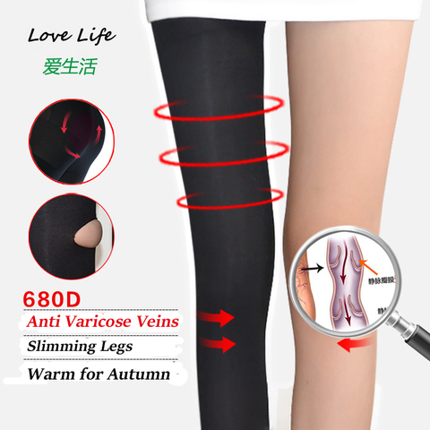 Women Slim 680D Leggings Therapeutic 20-30 mmHg Rehabilitation Therapy Shaper Lycra Compression Leggings ► Photo 1/6