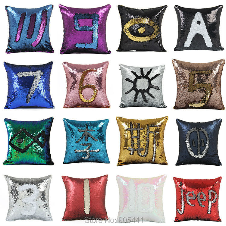 Reversible Sequin Two Toned Cushion Cover Home Decor Pillow Case Colour Changing 