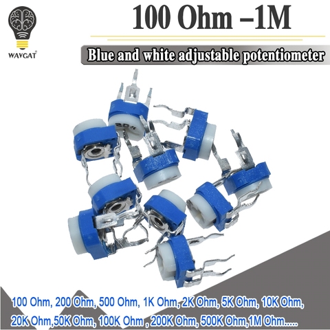 20pcs RM065 RM-065 100 200 500 1K 2K 5K 10K 20K 50K 100K 200K 500K 1M ohm Trimpot Trimmer Potentiometer variable resistor ► Photo 1/6
