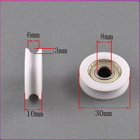 Fixmee 2pc 8*30*10mm U Groove Nylon Flexible Ball Bearing Wheel Roller for Furniture ► Photo 1/3