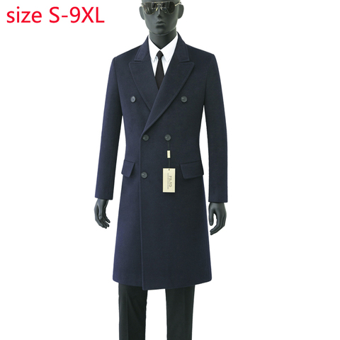 2022 New Arrival High Quality Autumn Wool Overcoat Double Breasted Coat Men Fashion Trend Casual Thick Super Large Size S-8XL9XL ► Photo 1/4