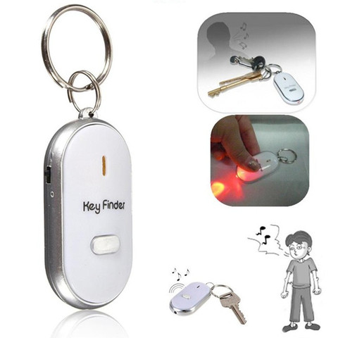 car keychain Hot Sale High Quality 1pc Led Finder Locator Find Lost Keys Chain Keychain Whistle Sound Control  Key Holder Rings  ► Photo 1/4