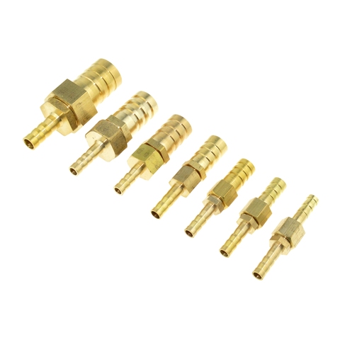 Brass 6mm Hose Barb Fitting to 8mm 10mm 19mm OD Raccord Barb Reducer Barbed Adapter Pipe Fittings Gas Copper Coupler Connector ► Photo 1/3