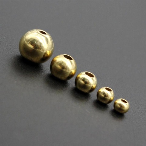 100pcs Original Brass Round Ball Space Beads 3mm 4mm 5mm 6mm Bracelets Loose Charm Bead for DIY Necklace Jewelry Making Supplier ► Photo 1/3