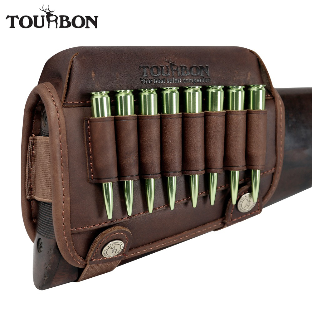 Tourbon Shooting Shotgun Cartridges Holder Waist Pack Leather Bag Ammo Pouch 