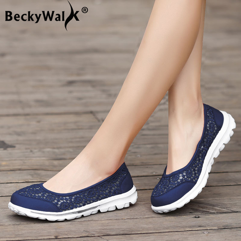 Summer Female Loafers Casual Shoes Woman Cut-outs Ultra Light Women's Flats Breathable Slip On Women Sneakers Size 35-42 WSH3284 ► Photo 1/6