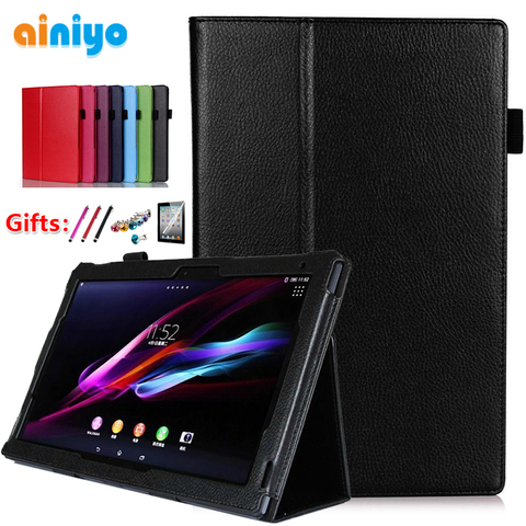 Case for 10.1 inch Sony Xperia Tablet Z / Z2, Filp PU Leather Protective Cover for Sony Xperia Z1 Z2 Tablet + film gifts ► Photo 1/4