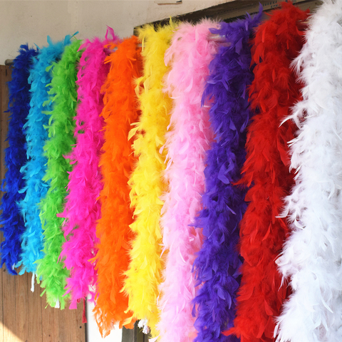 52 g 2 yards fluffy turkish feather boa / scarf clothing accessories  feather costume / party wedding decoration feather crafts ► Photo 1/6