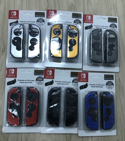 NS NX N switch joy-con controller game pad silicone protect case set crystal plastic aluminum protect case shell cover accessory ► Photo 1/1