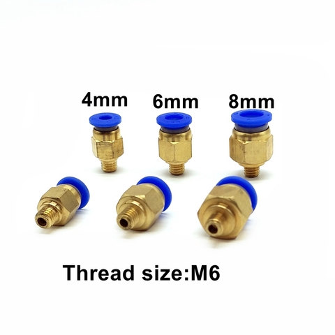 10pcs/lot Pneumatic Fitting M6 Thread Tube OD. 4mm  6mm  8mm Quick Joint Connector PC4-M6 PC6-M6 PC8-M6 ► Photo 1/5