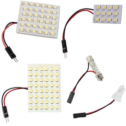 12 36 48 LED Panel Super White Car Reading Map Lamp 1210 smd Auto Dome Interior Bulb Roof Light with T10 Adapter Festoon Base ► Photo 1/5