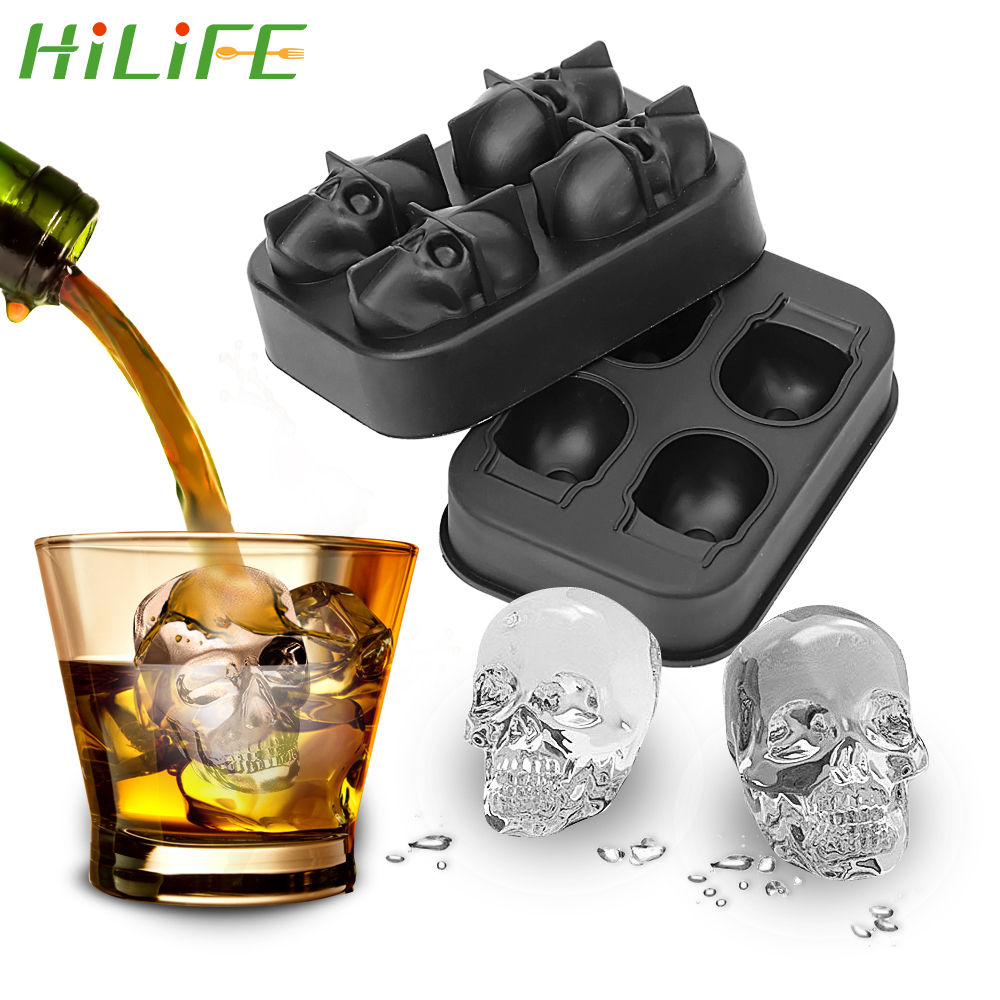 Silicone Mold Ice Cube Tray 3D Form Whiskey Wine Cocktail Ice Cube Trays  Molds