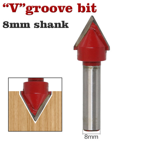 1pcs 8mm Shank60 wood router bit Straight end mill trimmer cleaning flush trim corner round cove box bits tools ► Photo 1/3