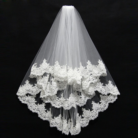 White Veil Short Tulle With Comb Wedding Veils