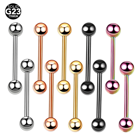 1PC G23 Titanium Tongue Piercings 14G Anodized Titanium Nipple Barbell Piercings Mamilo Piercing Langue Rings Bars Body Jewelry ► Photo 1/6