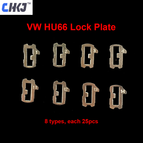 CHKJ 200pcs/lot Car Lock Reed HU66 Plate For AUDI VW Volkswagen Plate NO 1.2.3.4,11.12.13.14 Each 25pcs For VW Lock Repair Kits ► Photo 1/4