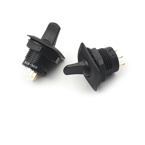 2pcs Black Color SCI R13-402 ON-ON 3Pin 2Position Maintained Round Toggle Switch SPDT Panel Mount Wholesale ► Photo 1/6