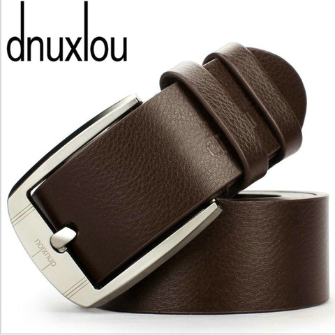 dnuxlou Business Leisure Wide Faux PU Leather Belt Men Designer Belts Elegant Shining Metal Buckle 125cm Cinto Ceinture Homme ► Photo 1/6