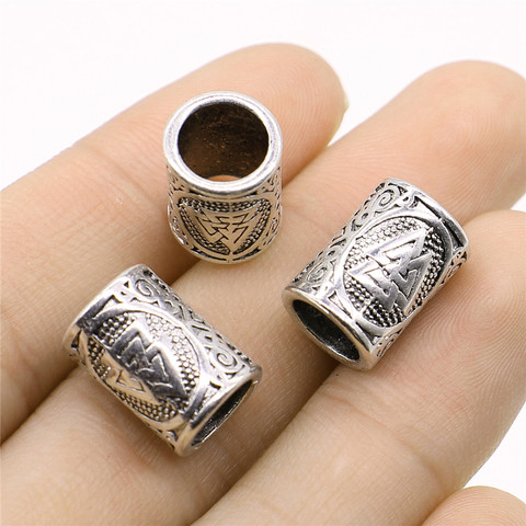 WYSIWYG 3pcs Viking Symbol Beads For Jewelry Making 11x15mm Antique Silver Color Jewelry Accessories ► Photo 1/3