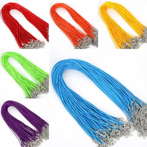 10Pcs/lot 1.5mm Leather Cord Chains Necklace Pendant Charms With Lobster Clasp DIY Jewelry Making Findings String Cord ► Photo 1/6