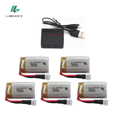 3.7V 300mAH Rechargeable Batteries Charger Sets For Udi U816 U830 F180 E55 FQ777 FQ17W Hubsan H107 Syma X11C FY530 Lipo Battery ► Photo 1/2