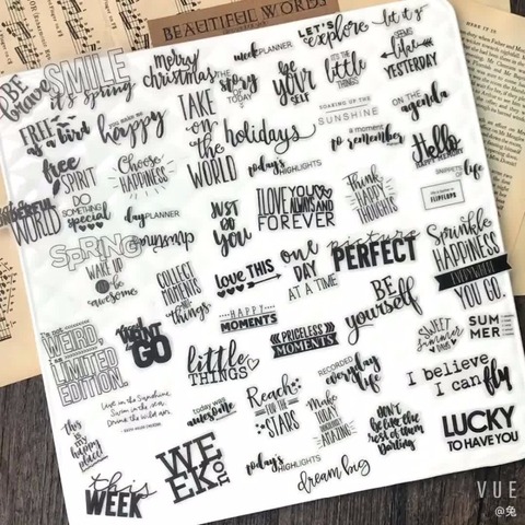KSCRAFT 90pcs Beautiful Words Vellum Stickers for Scrapbooking/ DIY Crafts/ Card Making Decoration ► Photo 1/6