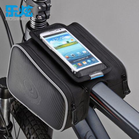 ROSWHEEL Touchscreen Cycling Bicycle Front Top Tube Frame Double Bag for 5