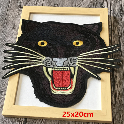 Large Bead Applique Embroidery Brand Leopard Head Cloth Patch Iron on/Sew On T-shirt Sewing Patch Applications Repair Sticker ► Photo 1/5