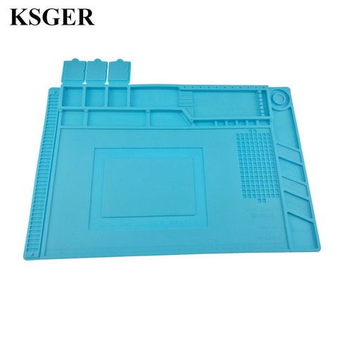 KSGER Soldering Station Heat-resistant Welding Mat Silicone Pad Hot Gun BGA Phone Repair Tools Maintenance Platform Desk ► Photo 1/6