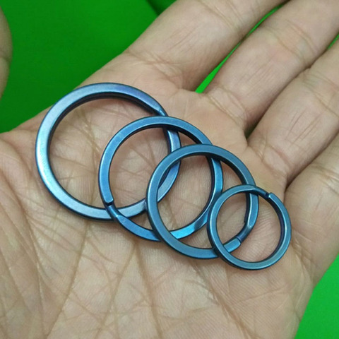 Blue Pure Titanium Split Ring Keyring Double Loop Key Chain Round TC4 Keychain Buckle EDC Outdoor Camping Gadgets J211 ► Photo 1/6