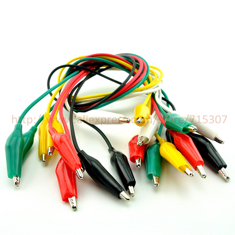 5 colors double-ended alligator clips jumper wire mini test clips with cable total 10pcs insulated crocodile clips test leads ► Photo 1/1