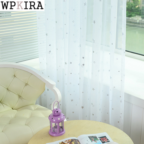 White Star Tulle Curtains Modern Curtains for Living Room Transparent Tulle Curtains Window Drapes Sheer for the Bedroom 234&20 ► Photo 1/6