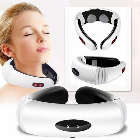 Electric Pulse Back and Neck Massager Far Infrared Heating Pain Relief Health Care Relaxation Tool Intelligent Cervical Massager ► Photo 1/6