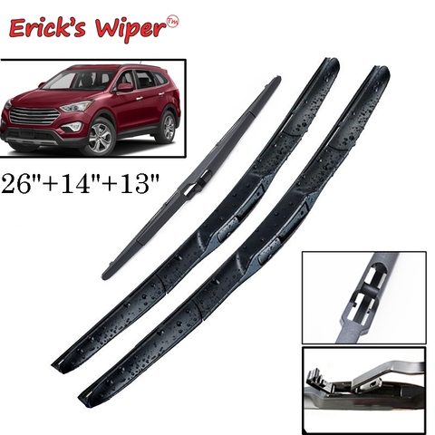 Erick's Wiper Front + Rear Wiper Blades Set Kit For Hyundai Santa Fe DM 2012 Onwards Windshield Windscreen 2017 2016  26