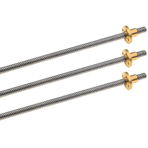 3pcs/lot 3D Printer THSL-400-8D Trapezoidal Rod Lead Screw Thread 8mm T8 Lead8mm Length100mm200mm300mm400mm500mm with Brass nut ► Photo 1/6