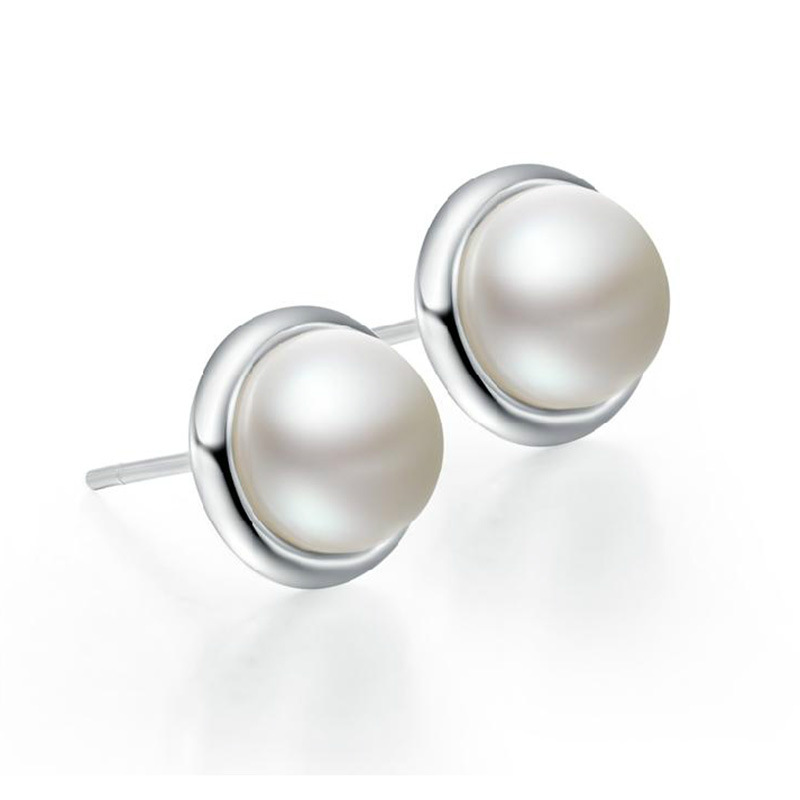 B.catcher Pearl Earrings for Women Stud Earrings 925 Sterling Silver Cultured...